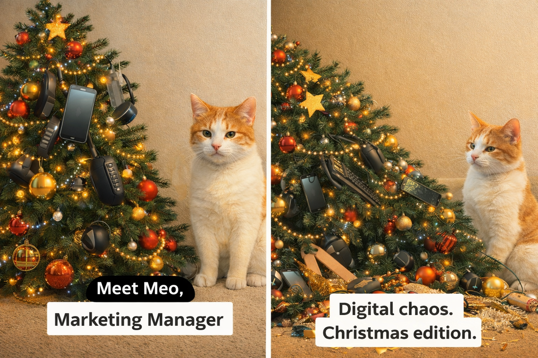 Tech-Mas Tree Disaster: When Our Cat CTO 'Tested' the Office Decor