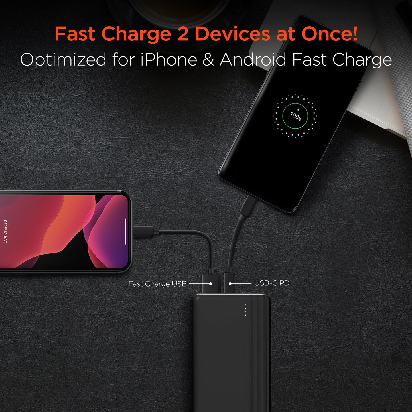 Hypergear 20000mAh 20W PD + USB Power Bank Black (15458-HYP)