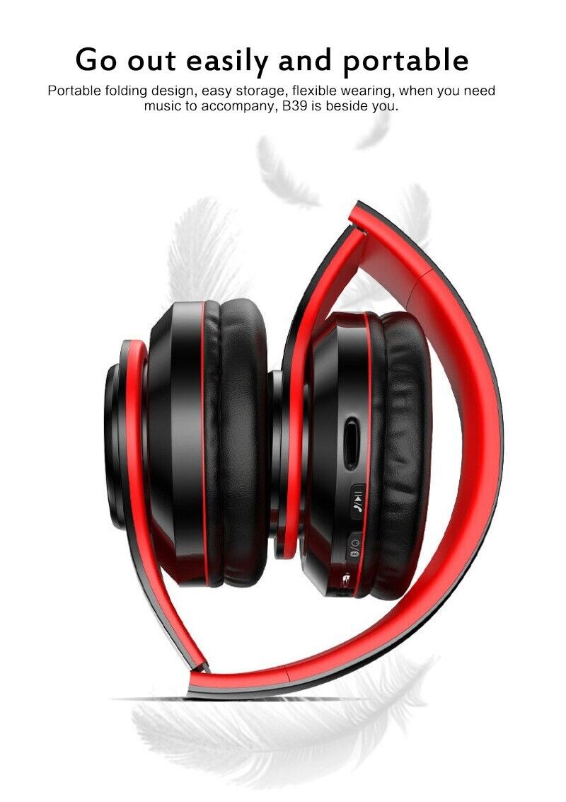 Workaway Tech | Super Bass Wireless Bluetooth Headphones with LED Lights (Foldable)
