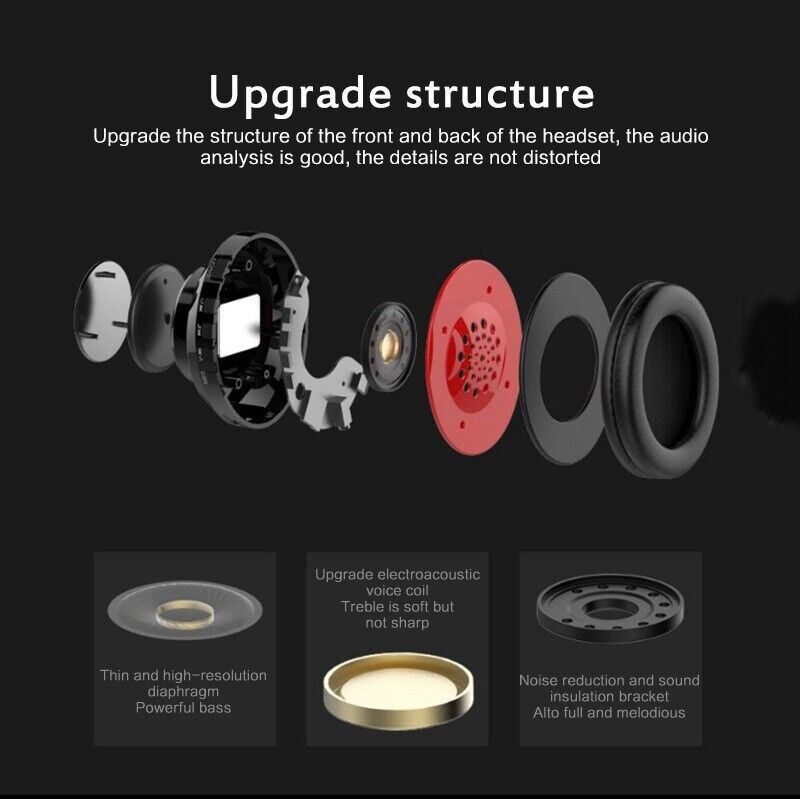 Workaway Tech | Super Bass Wireless Bluetooth Headphones with LED Lights (Foldable)