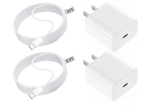iPhone Fast Charger 2-Pack Kit | Type-C Wall Adapter + 6FT Cable | Travel & Home