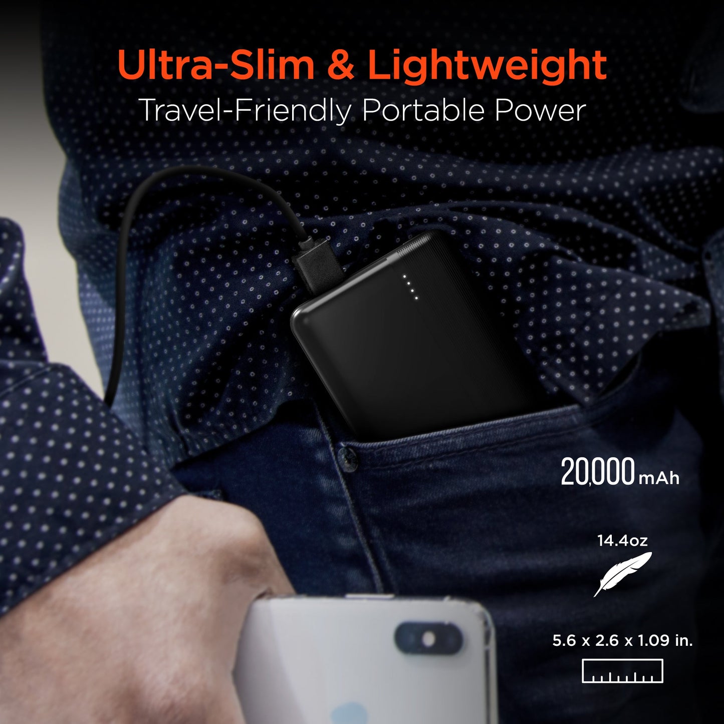 Hypergear 20000mAh 20W PD + USB Power Bank Black (15458-HYP)