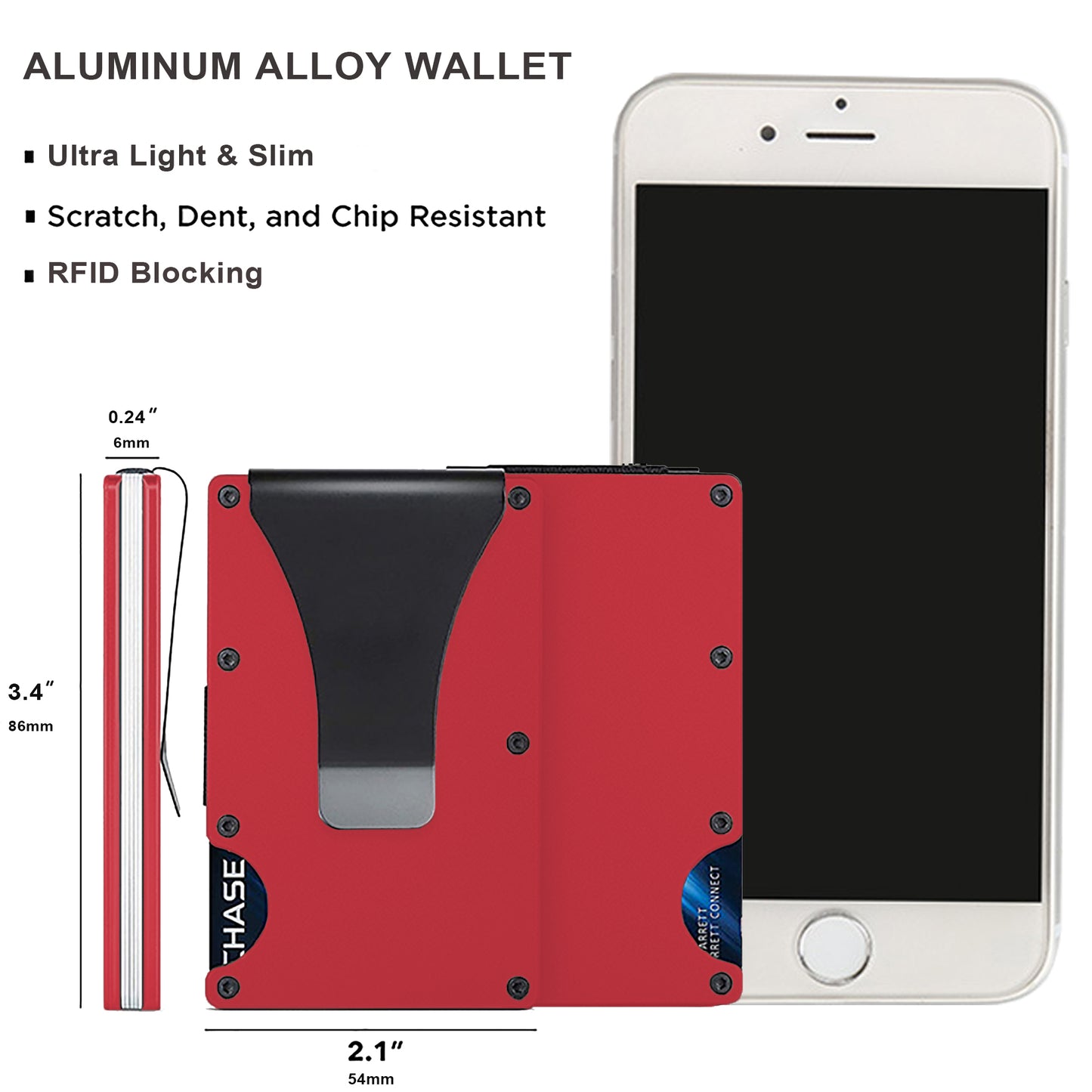 Metal Money Clip Wallet - RFID Credit Card Holder for Men and Women