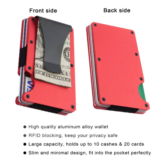 Metal Money Clip Wallet - RFID Credit Card Holder for Men and Women