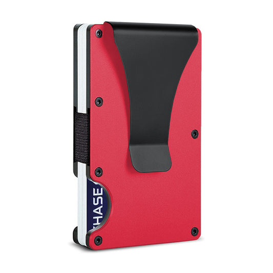 Slim black RFID-blocking card holder for secure travel