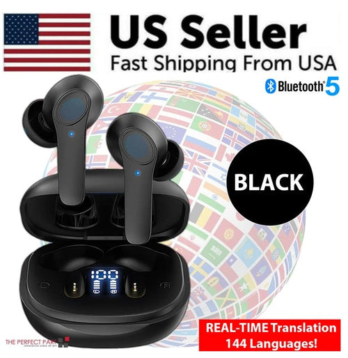Compact earbuds with real-time language translation technology